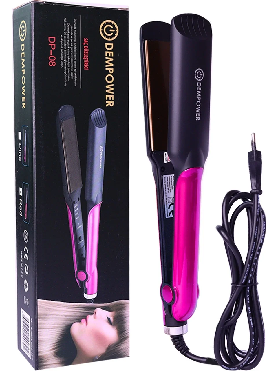 Seramik Kaplı Pembe Detay Saç Düzleştirici (5563) #4