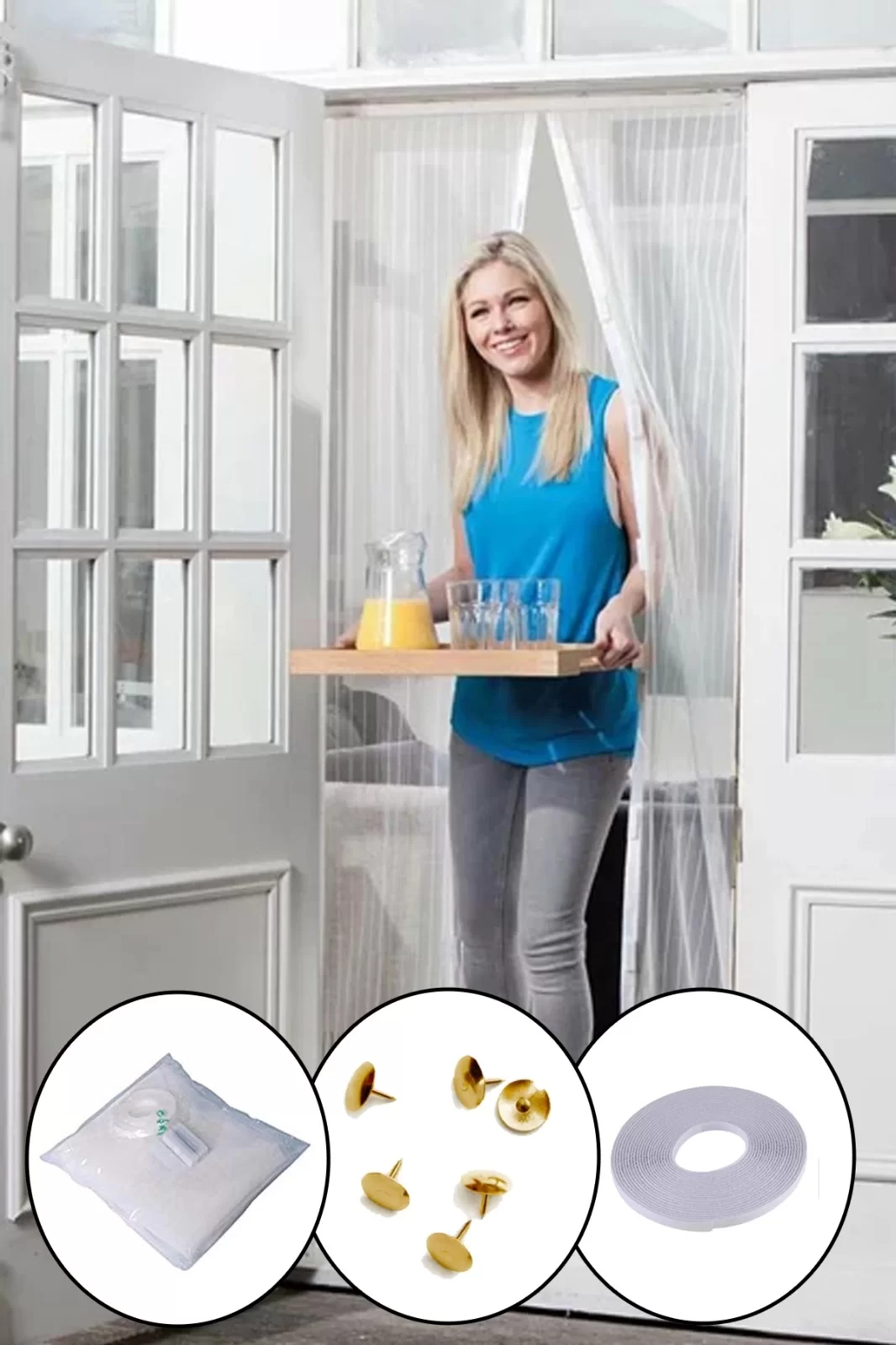 Magnetic Door Fly Screen Mesh Curtain 105 x 210 cm (5563)