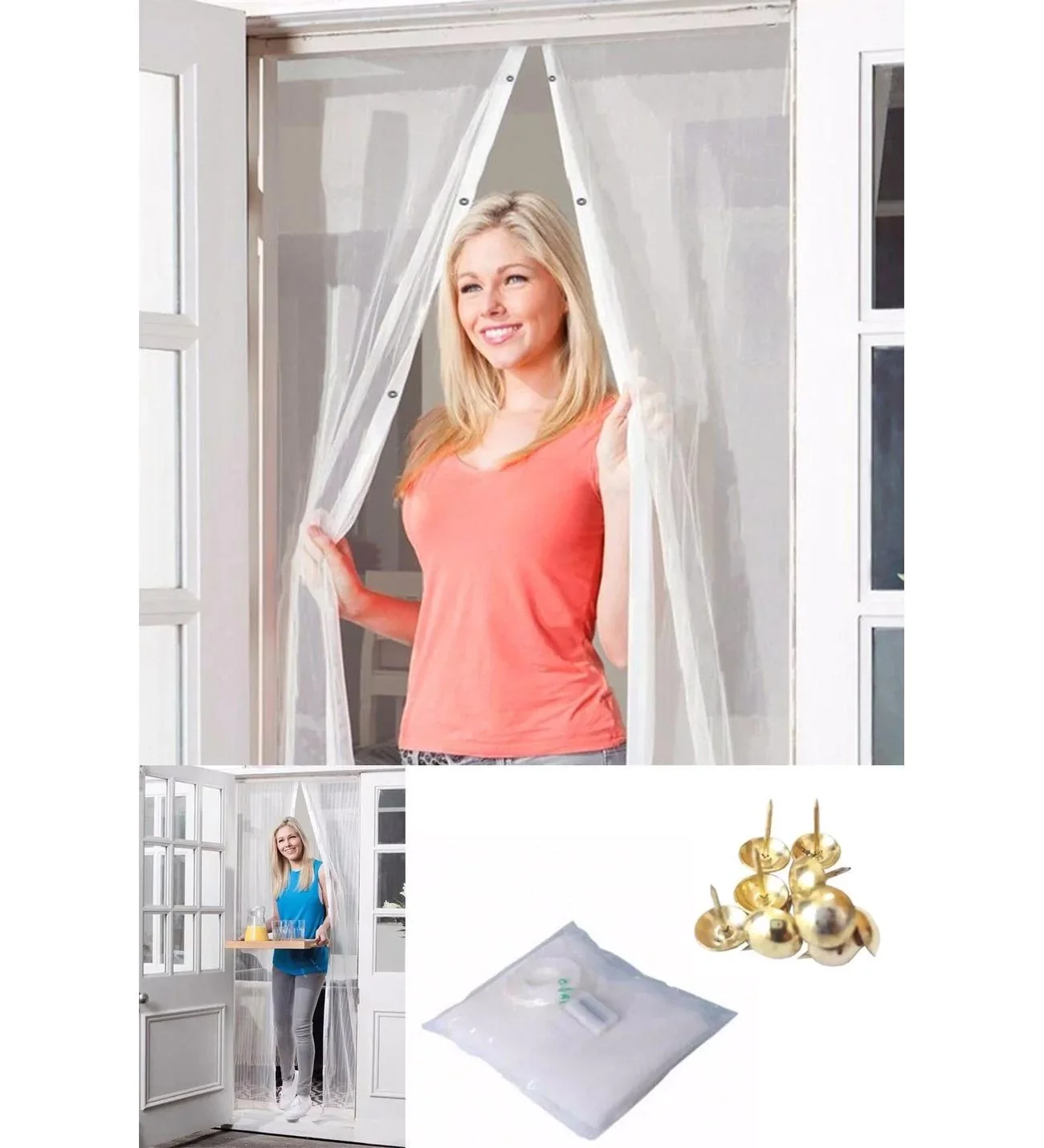 Mıknatıslı Kapı Sinekliği Tül Perde 105 x 210 cm (5563) #2