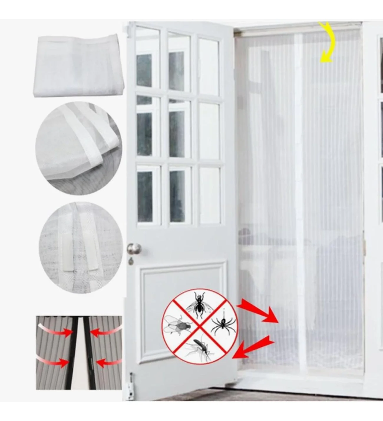 Mıknatıslı Kapı Sinekliği Tül Perde 105 x 210 cm (5563) #4