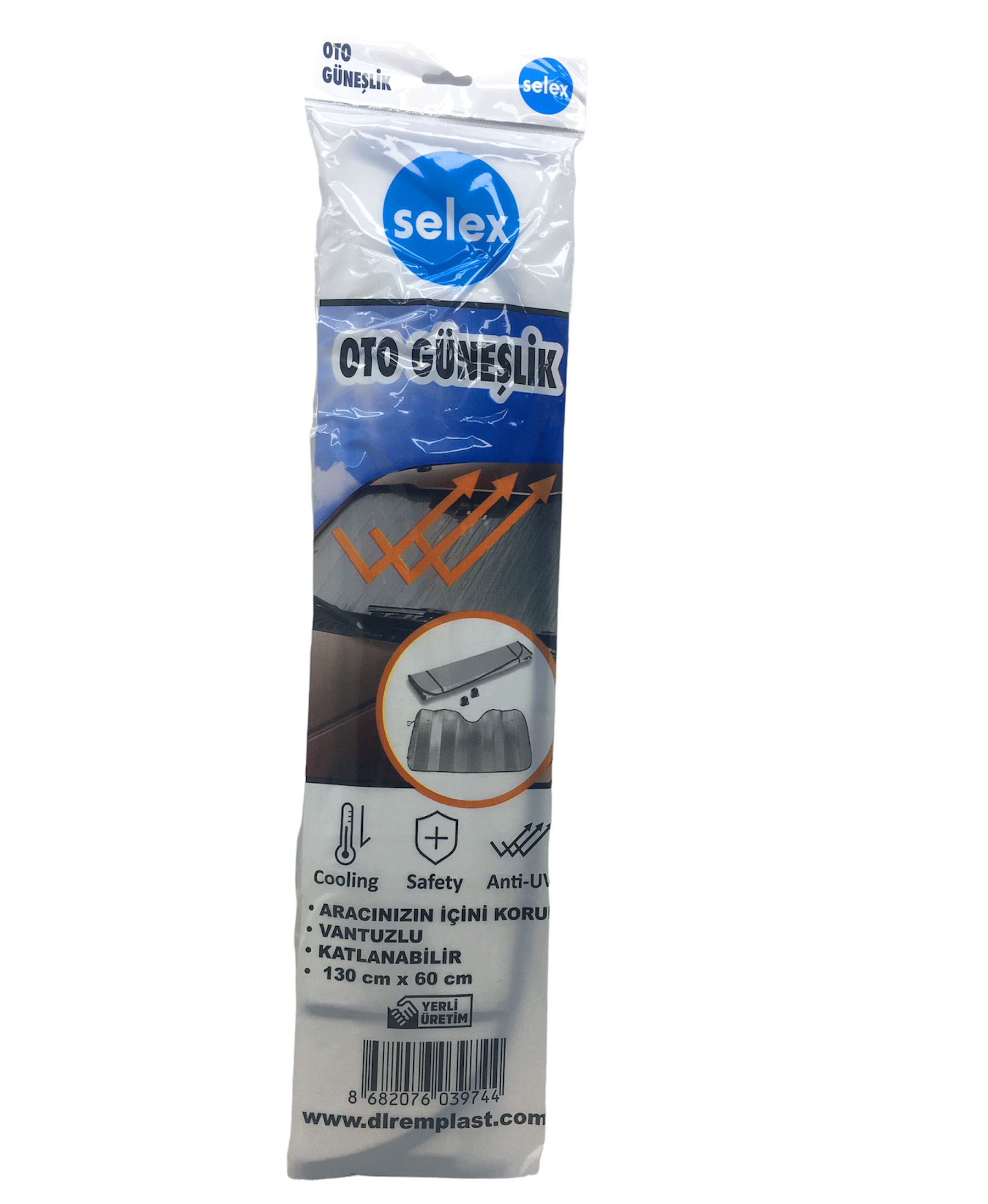 EKO AUTO CAR SUNSHADE SUCTION CUP 130X60CM (5563)