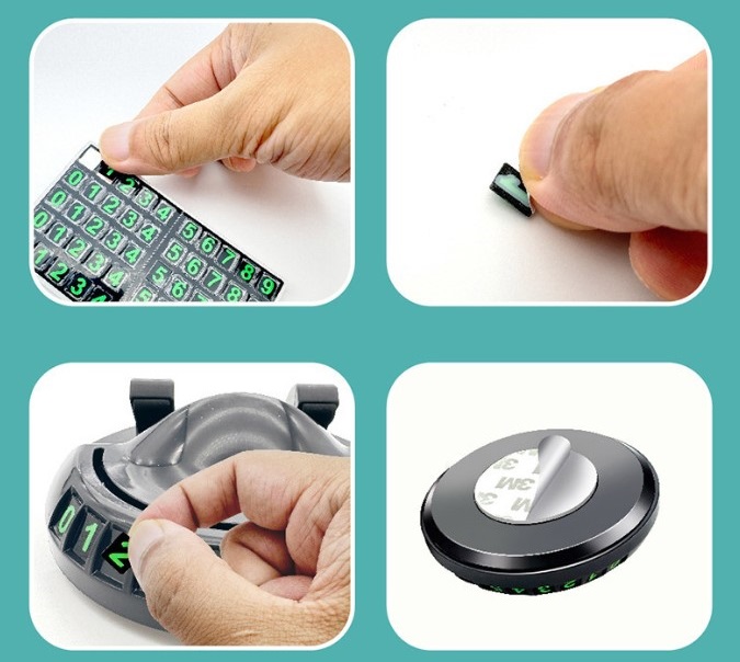 360° Dönebilen Yapışkanlı Numaratörlü Araç Telefon Tutucu (5563) #5