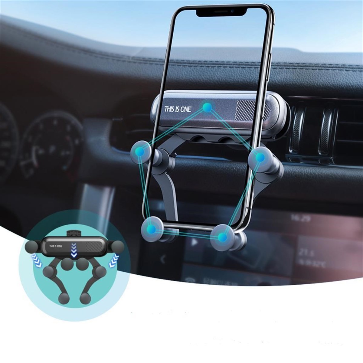 4 Nokta Destekli Araç İçi Cep Telefonu Sabitleyici Tutucu Aparat (5563) #5