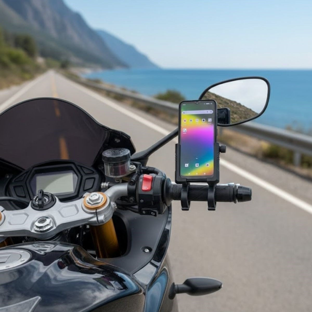 Universelle Motorrad-Handyhalterung – Rutschfest, verriegelbar, 360° drehbar (5563) #2