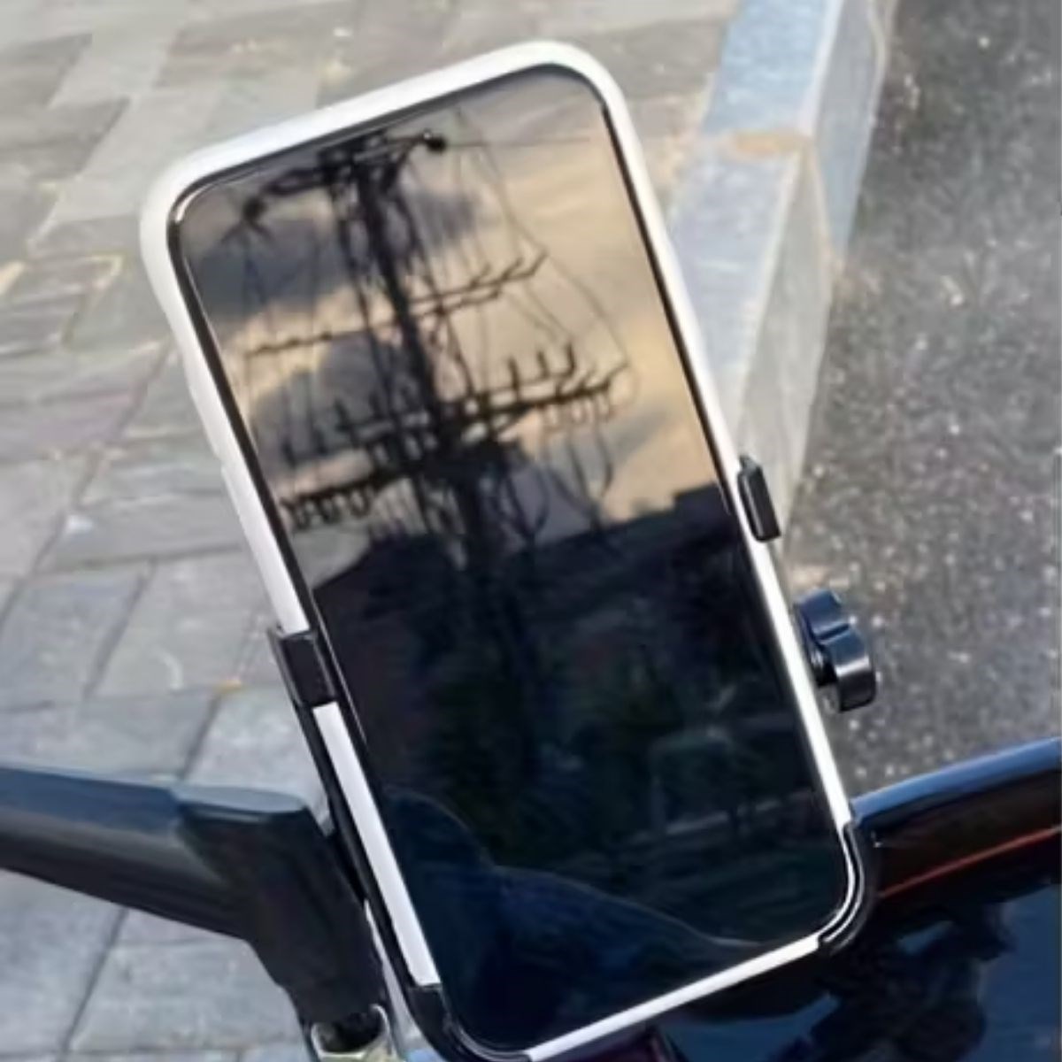 Motosiklet Gidon Telefon Tutucu–360° Döner, Kaymaz Sabitleme Sistemli, Sarsıntı Önleyici Telefon Tutucu Aparat (5563) #5