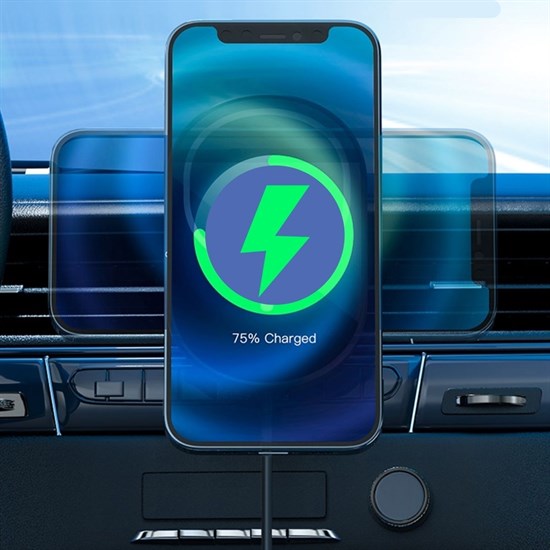 15w Mıknatıslı Takılabilen Hızlı Şarj Tüm Cihaz Ve Araçlara Uyumlu Araç İçi Şarj Cihazı (5563) #5