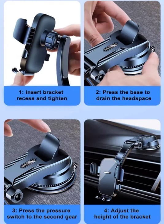 Torpido Üstü Vakumlu Araç Telefon Tutucu  Ayarlanabilir Uzun Kollu (5563) #3