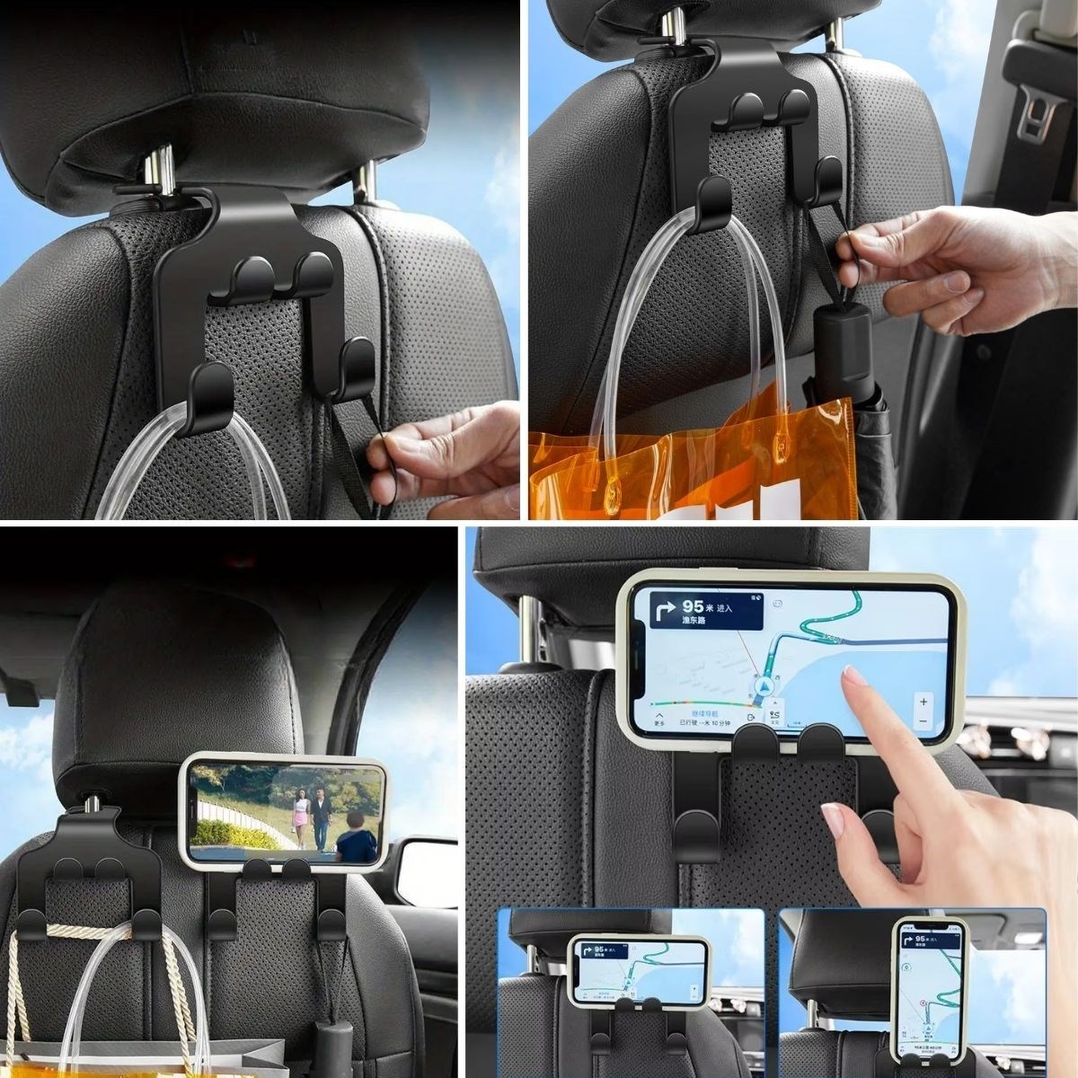 Auto-Rücksitzorganizer mit Aufhängung - Telefon- und Tablet-Halter (5563) #3