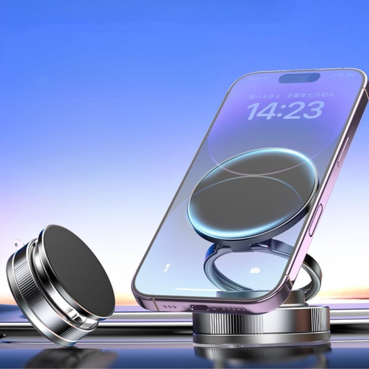 Vakumlu Manyetik Telefon Tutucu – Güçlü Vakum 360 Derece Döner Araç İçi Telefon Standı, Ultra Sabit Manyetik Destekli Mobil Cihaz Aparatı (5563) #5