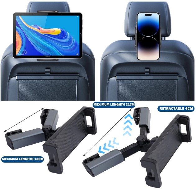 Koltuk Arkası Ayarlanabilir Tablet Telefon Tutucu (5563) #4