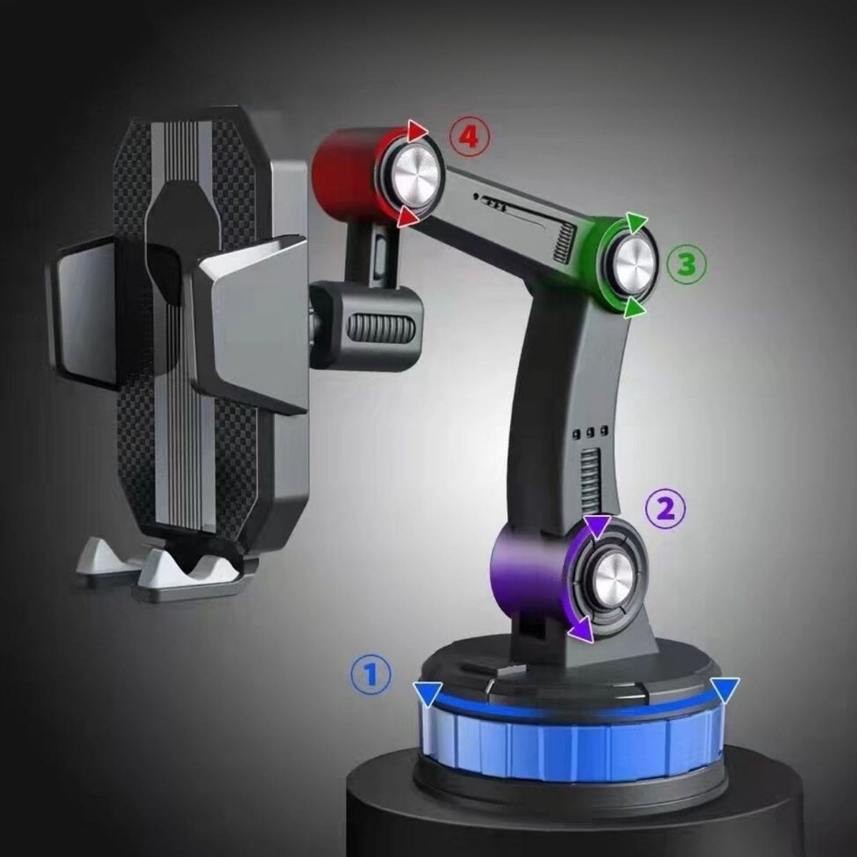 Jel Vantuzlu Cama Takılabilen Güçlü 360 Derece Dönebilen Ayarlanabilir Araç Içi Vantuzlu Telefon Tutucu (5563) #5