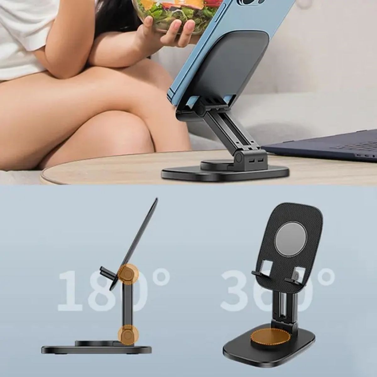 360 Döner Masaüstü Mobil Telefon Tutucu Standı (5563) #2