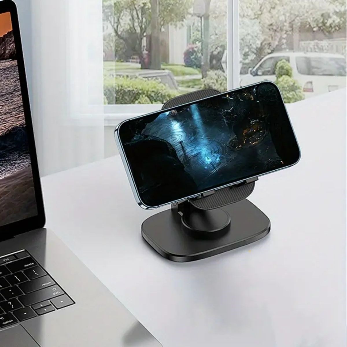 360 Döner Masaüstü Mobil Telefon Tutucu Standı (5563) #4