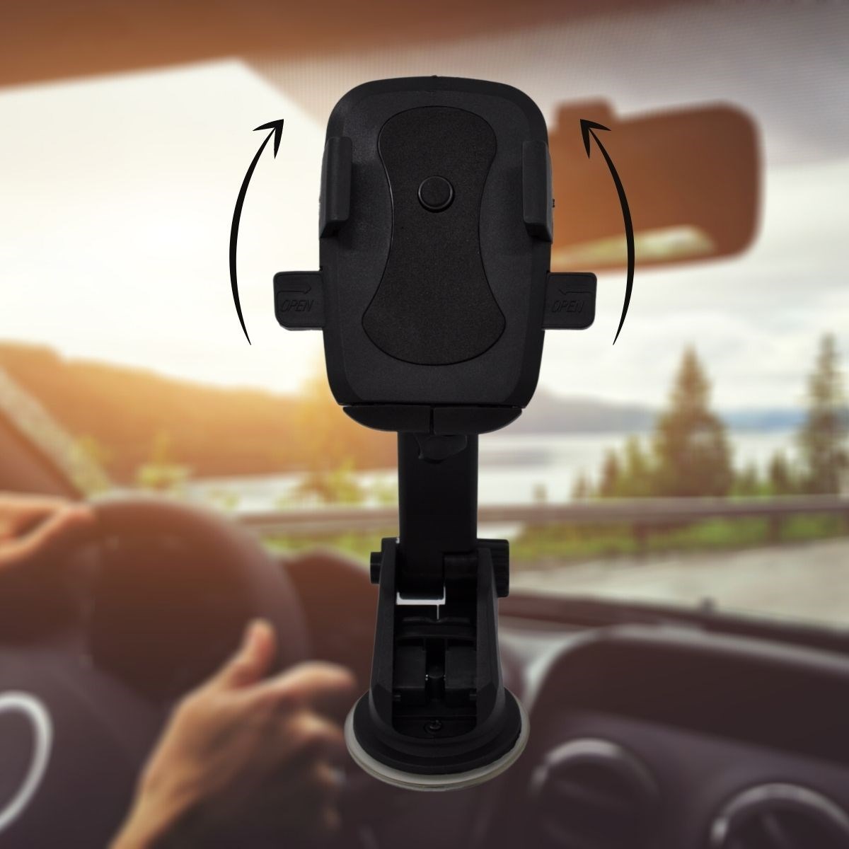 360 Derece Dönen Torpido Üstü Uzunluk Ayarlamalı Vantuzlu Teleskopik Araç Telefon Tutucu (5563) #4