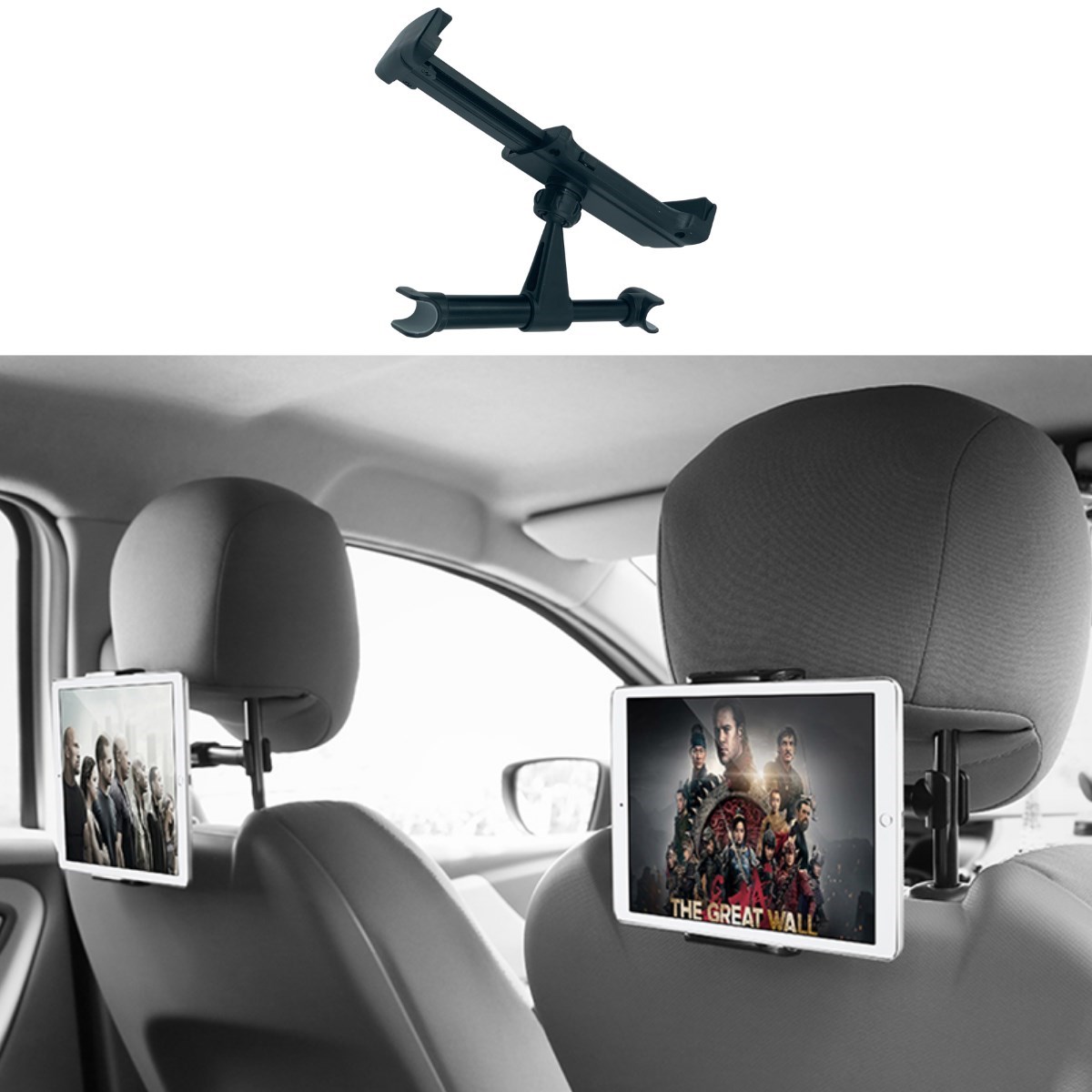 Car Seat Phone Tablet Holder 360° Rotating Adjustable Stand