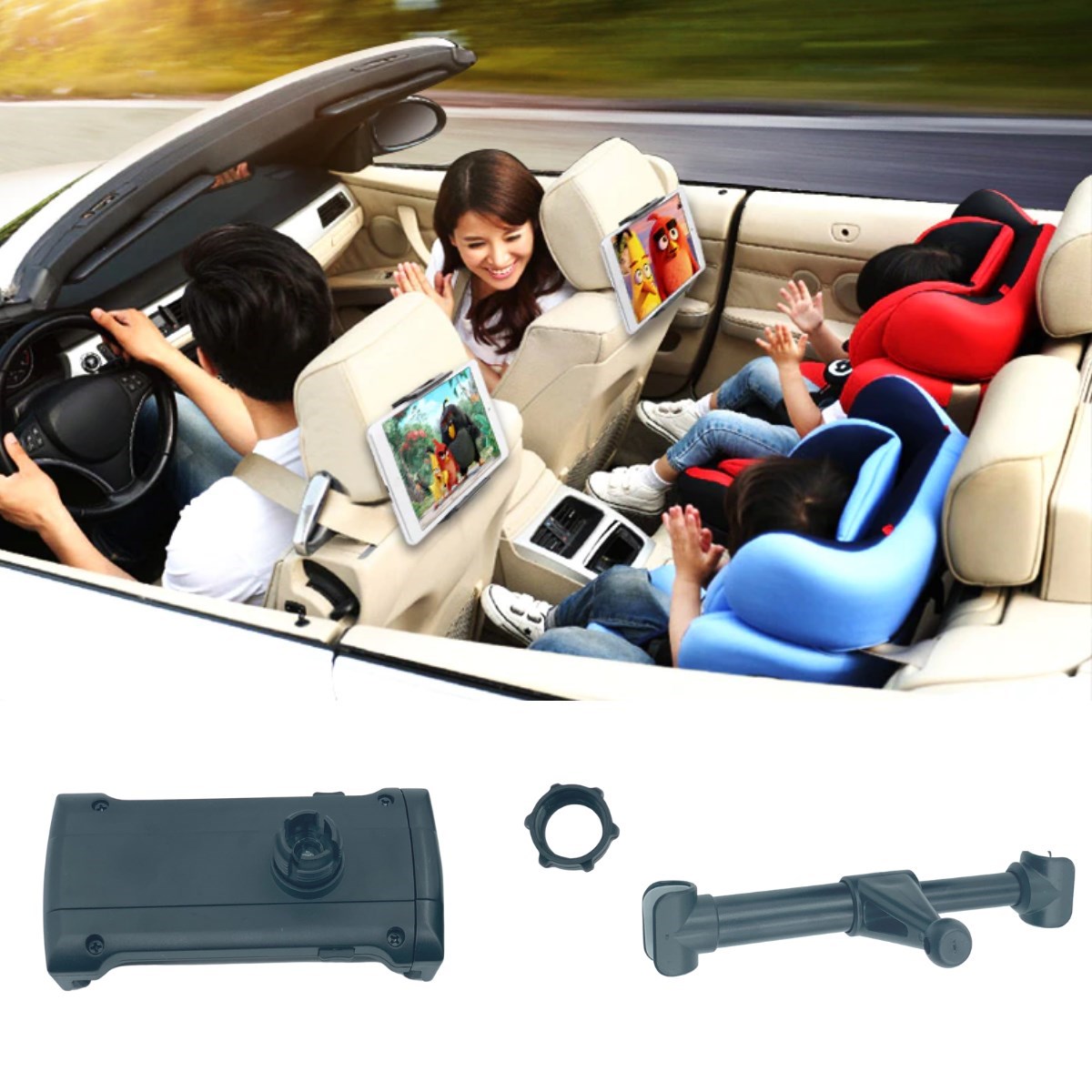 Auto-Kopfstützen-Halter für Handy & Tablet, 360° drehbar (5563) #4