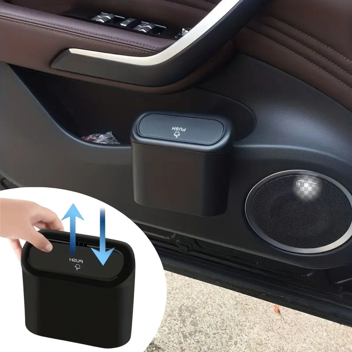 In-Car Mountable Mini Trash Bin with Lid (5563)