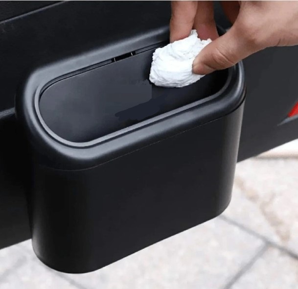Car Trash Bin with Lid Organizer Black (5563) #5