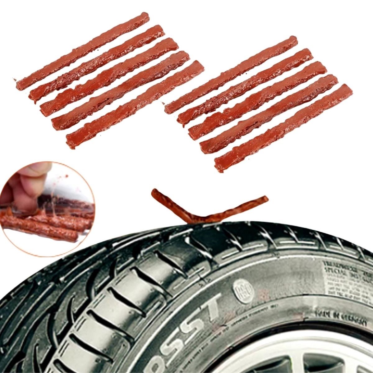 10 Adet Lastik Onarım İçin Lastik Tamir Fitili Yedek Lastik