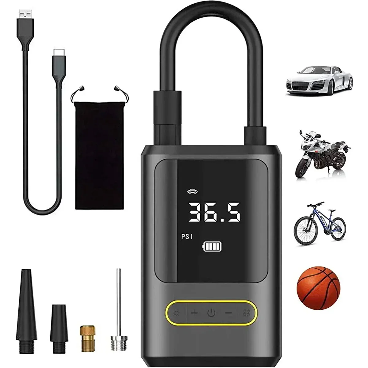 Wireless Car Mini Air Compressor 4000mAh 150 PSI LED KA-760 #2