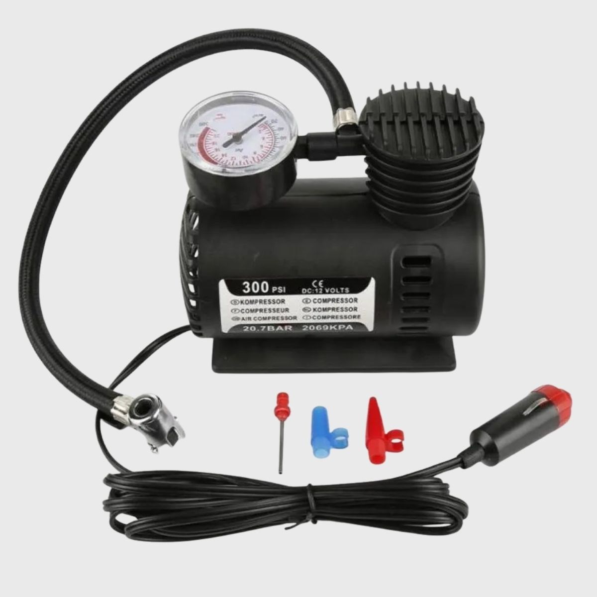300 PSI Portable Air Compressor – Car, Motorcycle & Bike Tire Pump #4