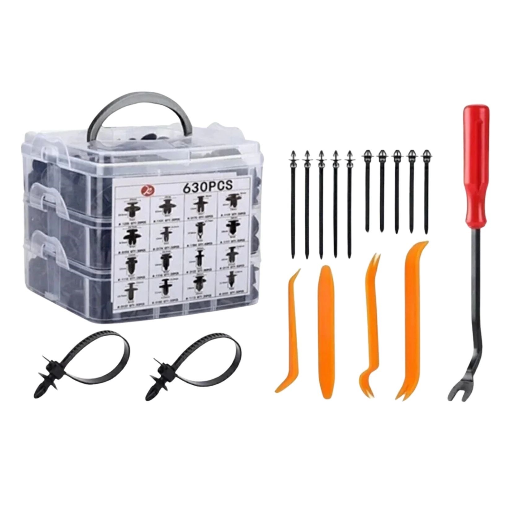 630-Piece Trim Clip Set – Universal Fasteners for Auto Panel