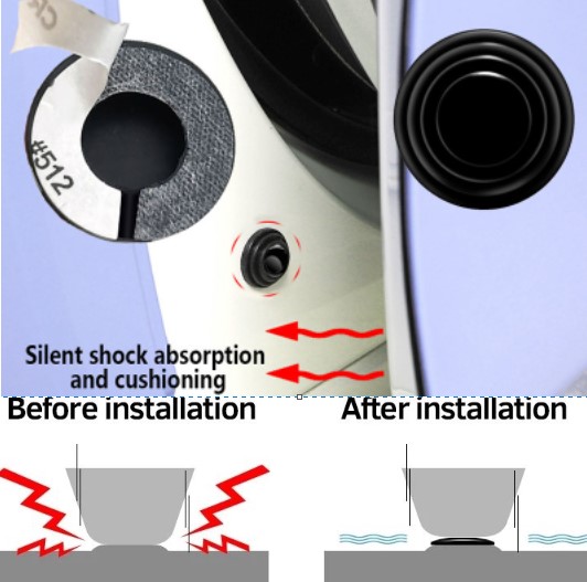 Car Door Sound & Impact Absorbing Pad 10pcs Black (5563)