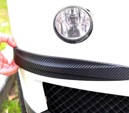 Carbon Pattern Car Bumper Protector Black White (5563)