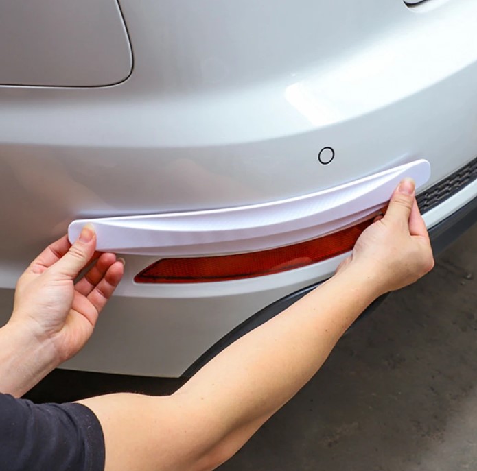 Araba Tampon Koruyucu Karbon Desenli Siyah Beyaz (5563) #2