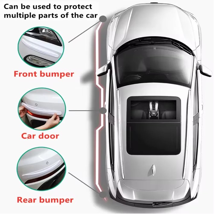 Araba Tampon Koruyucu Karbon Desenli Siyah Beyaz (5563) #3