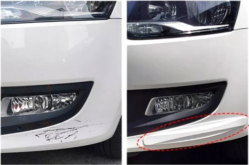 Araba Tampon Koruyucu Karbon Desenli Siyah Beyaz (5563) #4