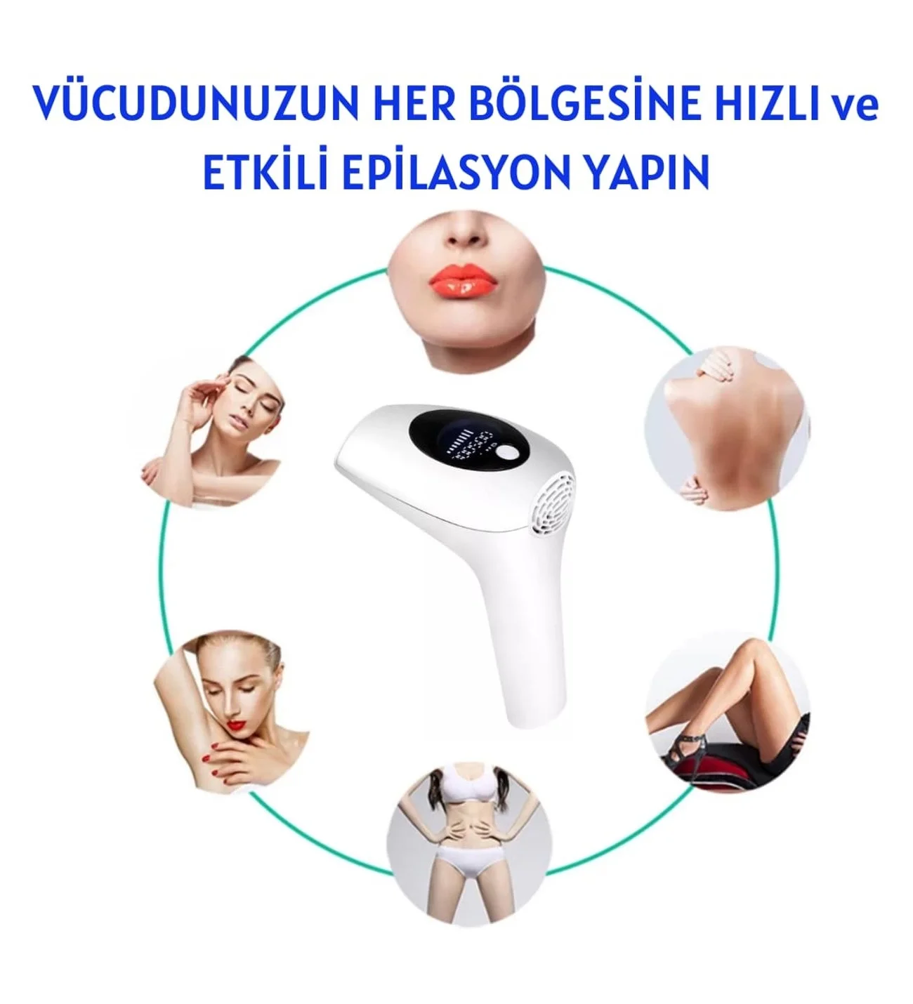 Profesyonel  Lazer Epilasyon Aleti 999.999 Atım Tüy Alma Cihazı Kadın Erkek lazer IPL Tüm Bölge (5563) #5
