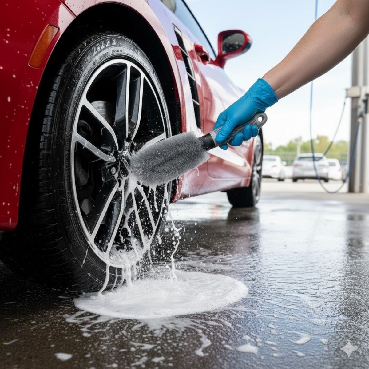 Graue Autofälgen-Reinigungsbürste – Ergonomischer Griff, starke Borsten für Reifen- und Felgenreinigung (5563) #4