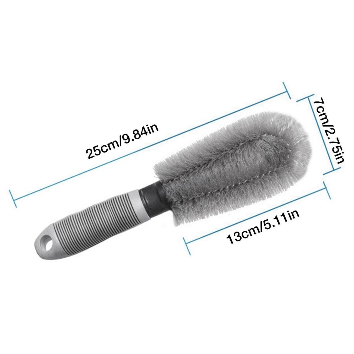 Graue Autofälgen-Reinigungsbürste – Ergonomischer Griff, starke Borsten für Reifen- und Felgenreinigung (5563) #5
