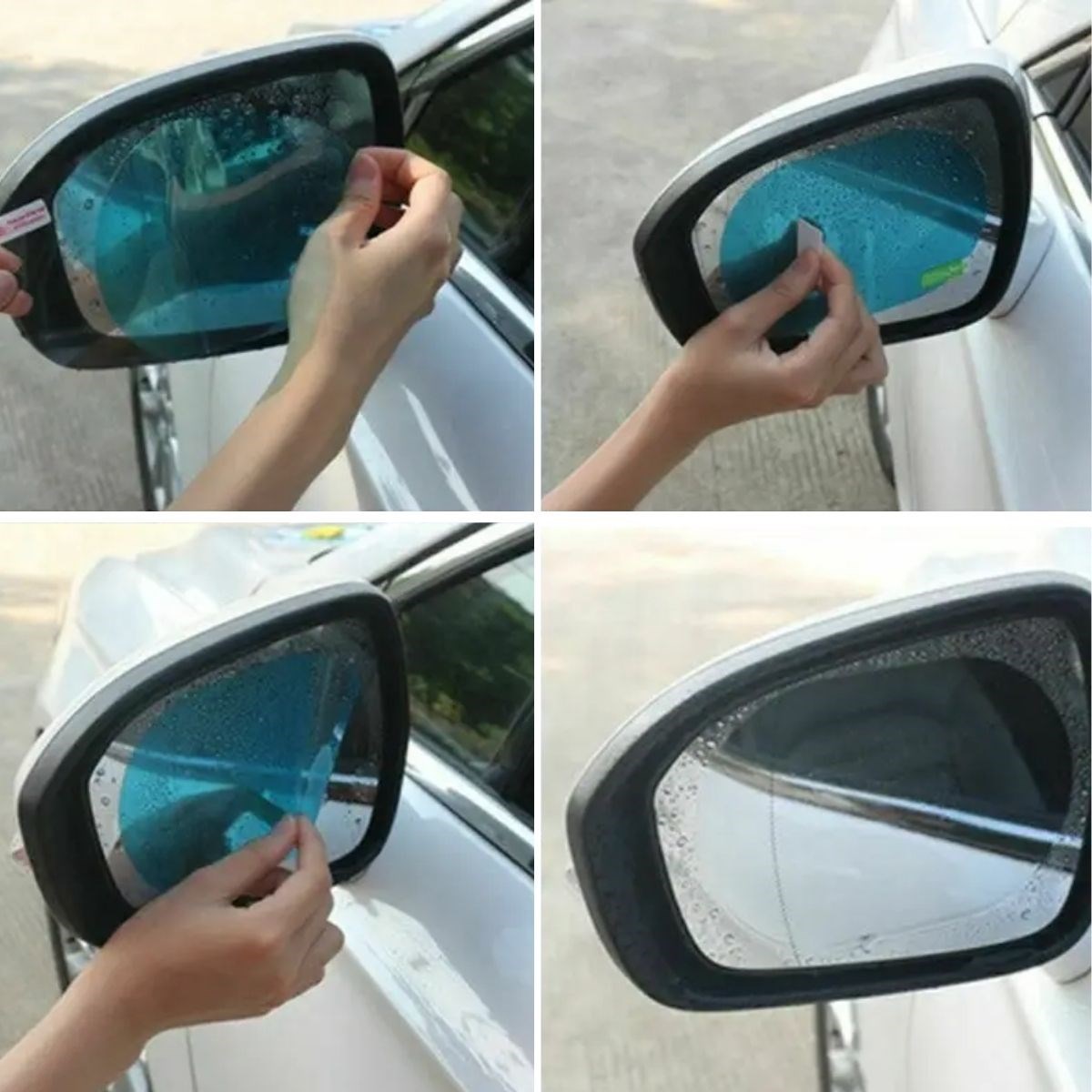 4-Piece Car Mirror Rain Repellent & Anti-Fog Film Set for Side Mirrors (5563) #2