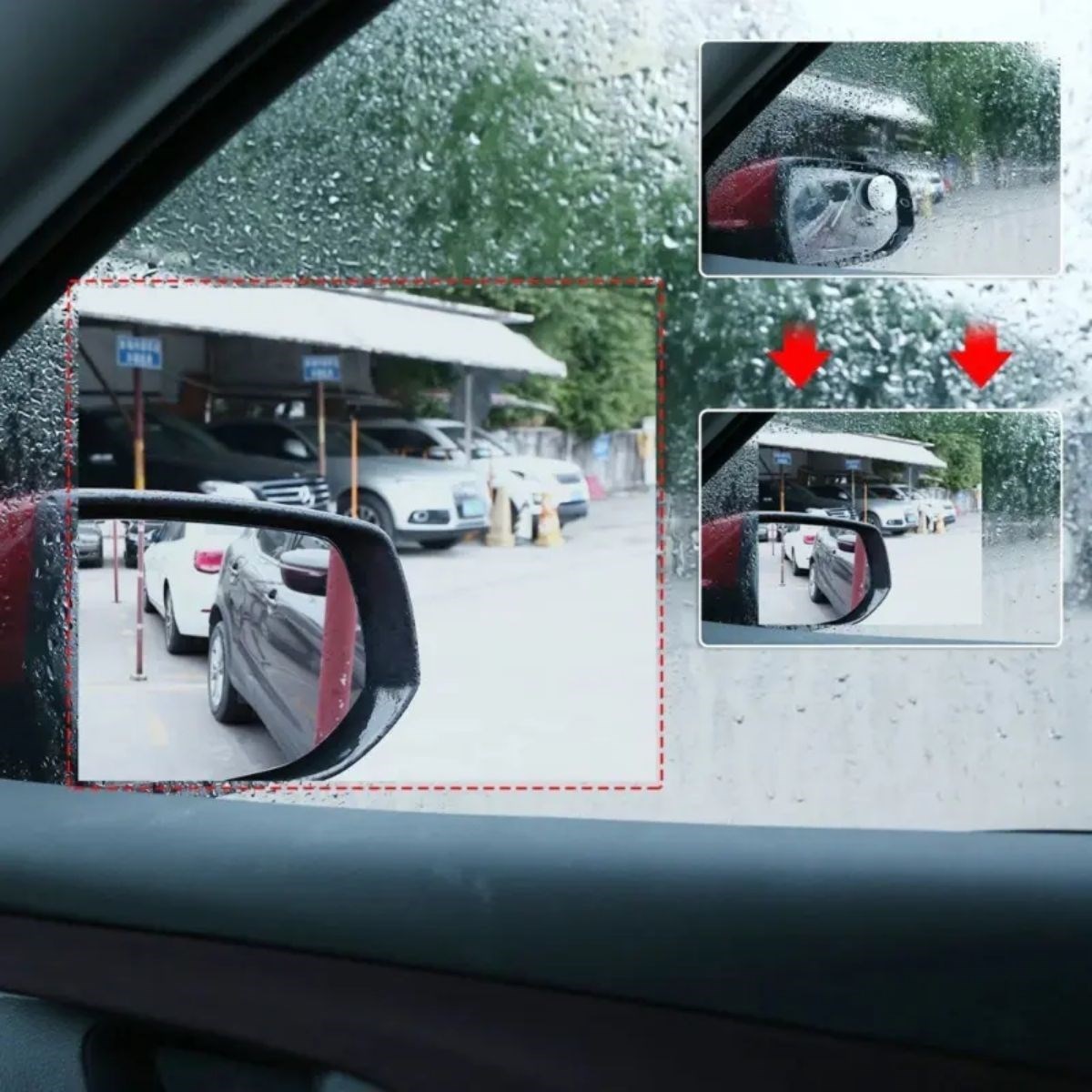 4-Piece Car Mirror Rain Repellent & Anti-Fog Film Set for Side Mirrors (5563) #3