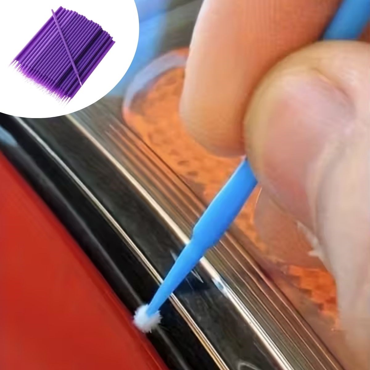 100-Pack Mini Disposable Car Touch-Up Brush – Fine-Tip Soft