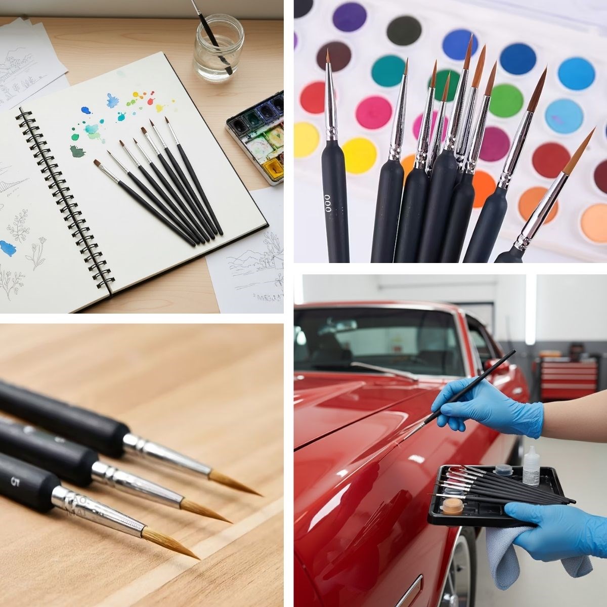 10 Adet Hobi ve Araba Rötüş Fırça Seti – İnce Detay Boyama, Model Yapımı ve Araç Çizik Giderme İçin Çok Amaçlı Fırça Takımı (5563) #2