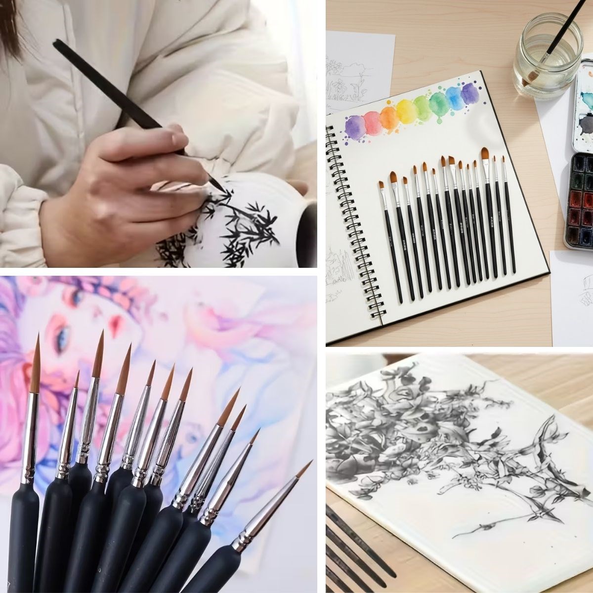 10 Adet Hobi ve Araba Rötüş Fırça Seti – İnce Detay Boyama, Model Yapımı ve Araç Çizik Giderme İçin Çok Amaçlı Fırça Takımı (5563) #4