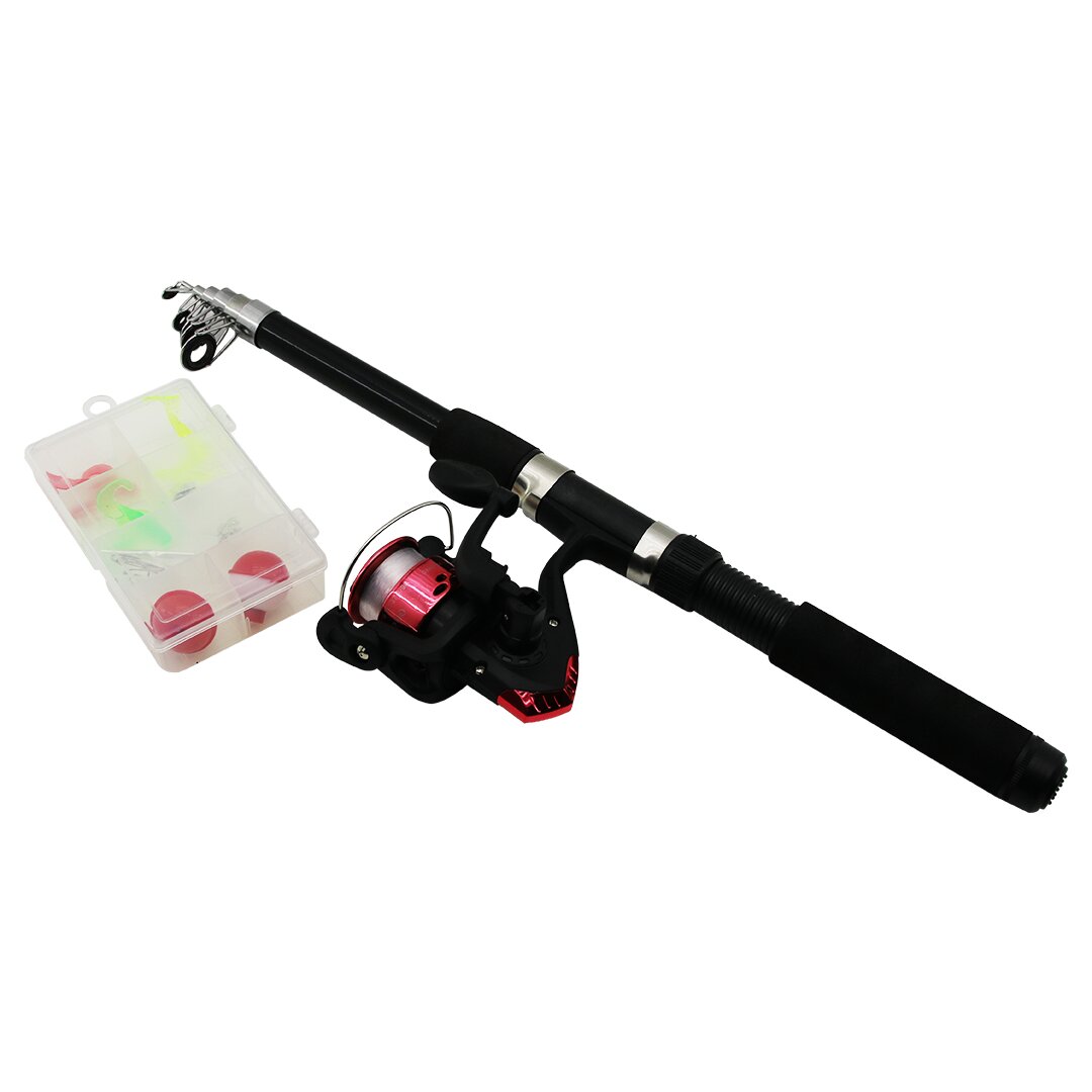 Medium Fishing Rod Set 2.10M Telescopic with Bag & Reel (556