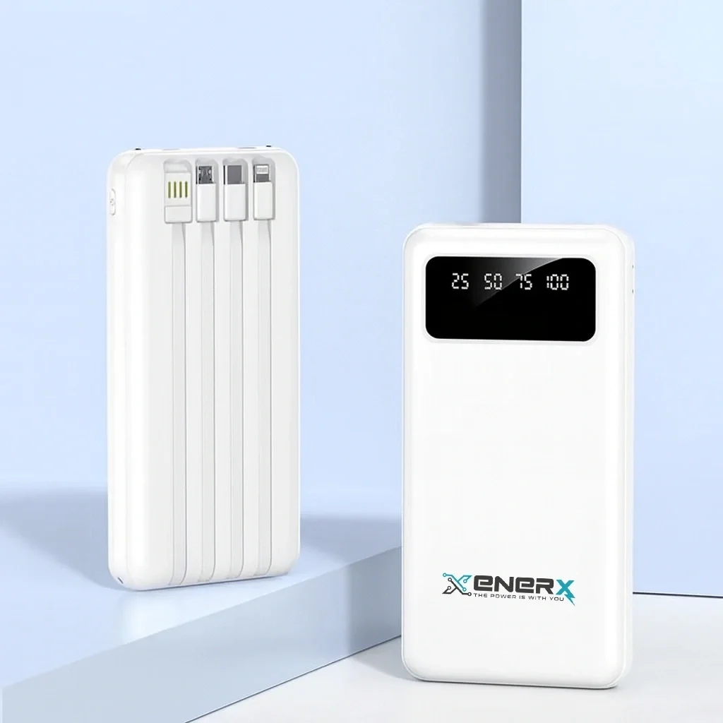 Enerx ENR-P20DC 20000 mAh 2.1 Amper Dahili Kablolu Powerbank Siyah (5563) #5