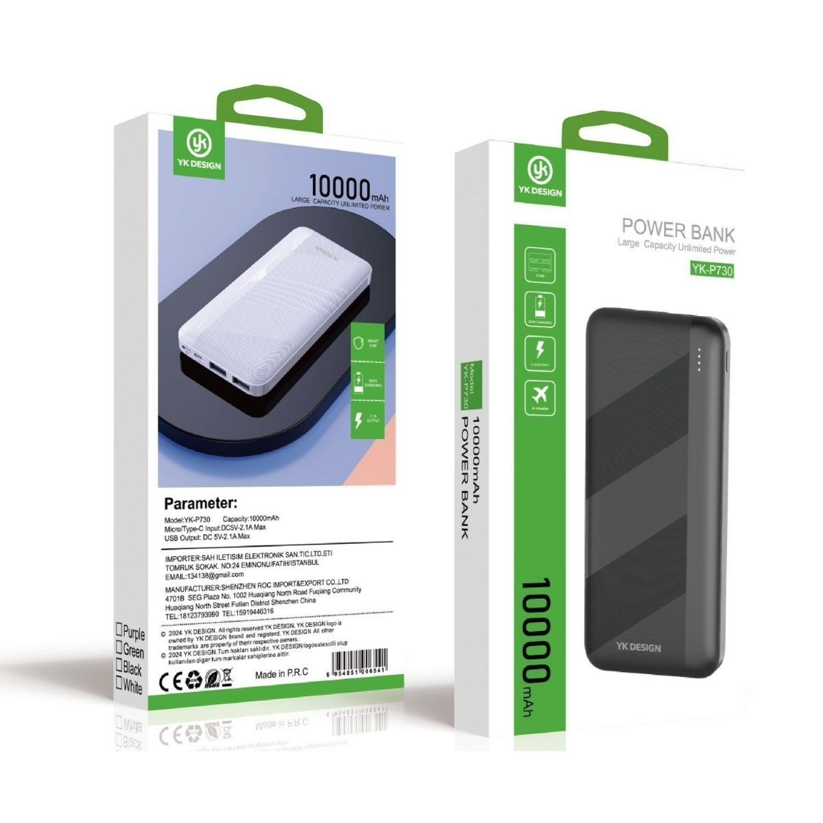 Mikro Type-C USB Hızlı Şarj Edebilen 10000 mAh Powerbank (5563) #2