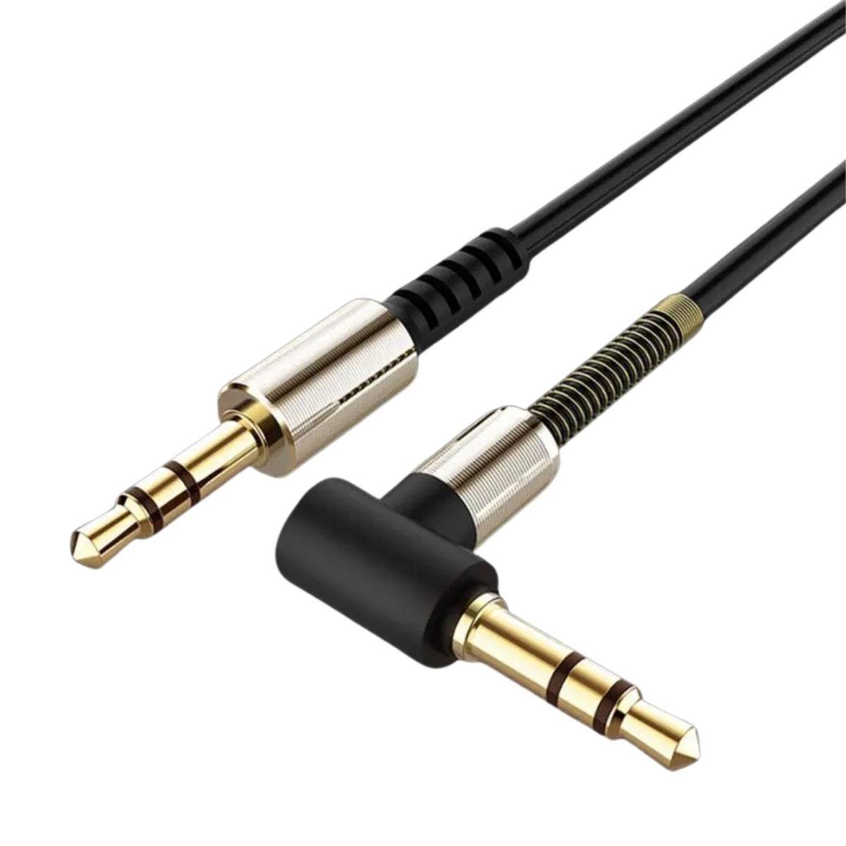 3.5mm AUX Kablosu Jak Erkek Erkek L Tipi 1 Metre Ses Aktarım Kablosu (5563) #2