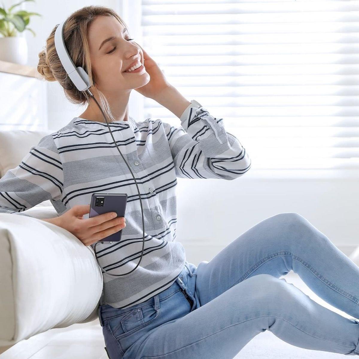 3.5mm AUX Kablosu Jak Erkek Erkek L Tipi 1 Metre Ses Aktarım Kablosu (5563) #4