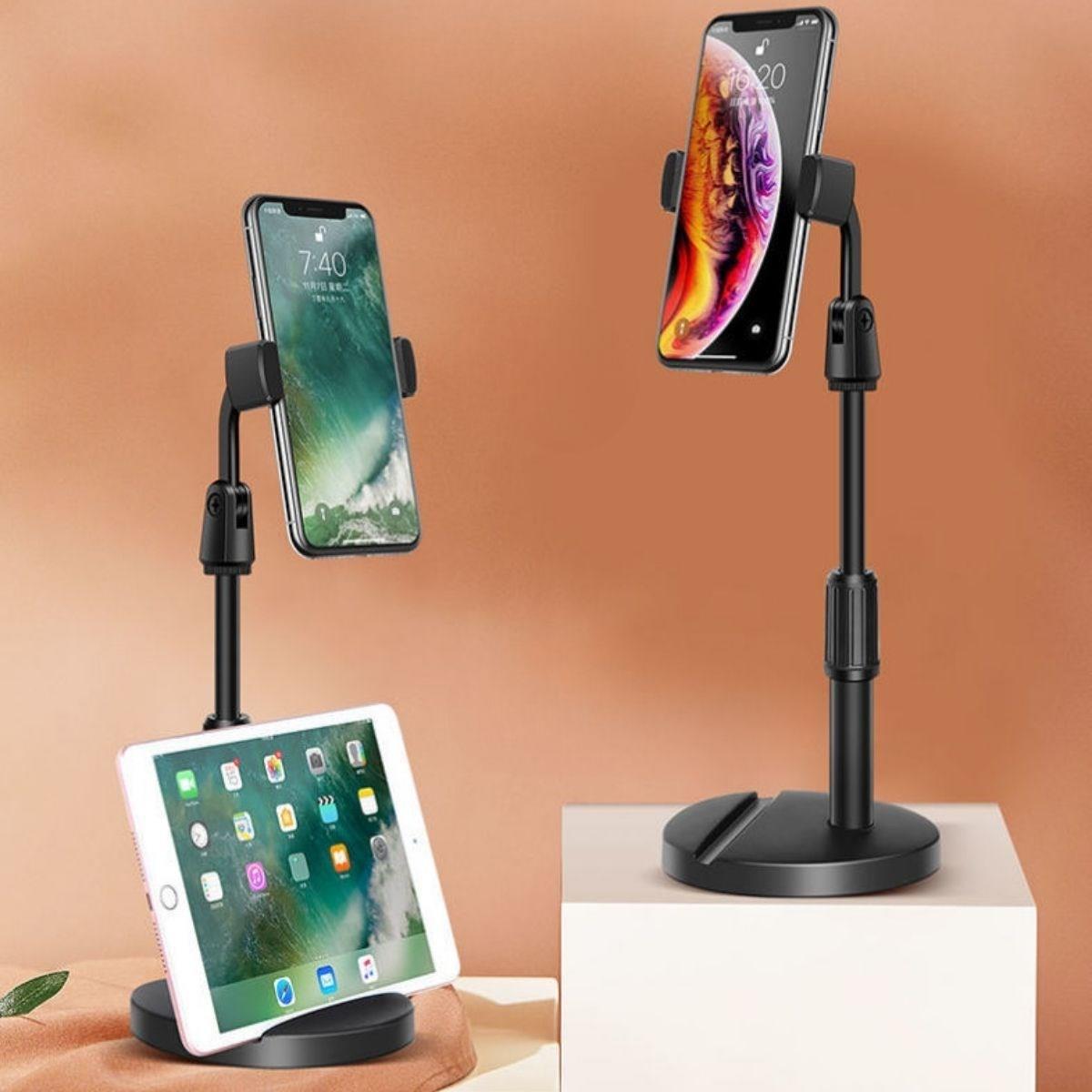 Black Desktop Tablet & Phone Holder Stand - Plastic Mount (5