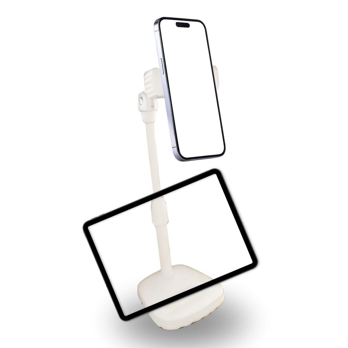 White Desktop Tablet & Phone Stand Plastic Holder (5563)