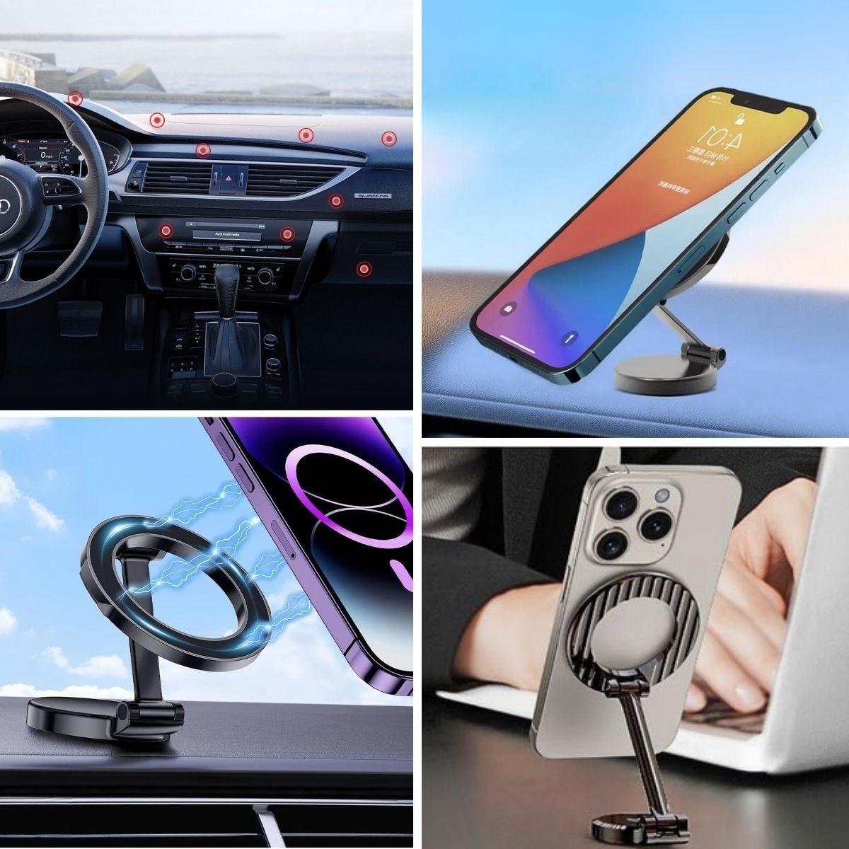 Tüm Telefonlarla Uyumlu Manyetik Araç Telefonu Tutacağı Katlanır 360 Derece Dönen Telefon Standı (5563) #3