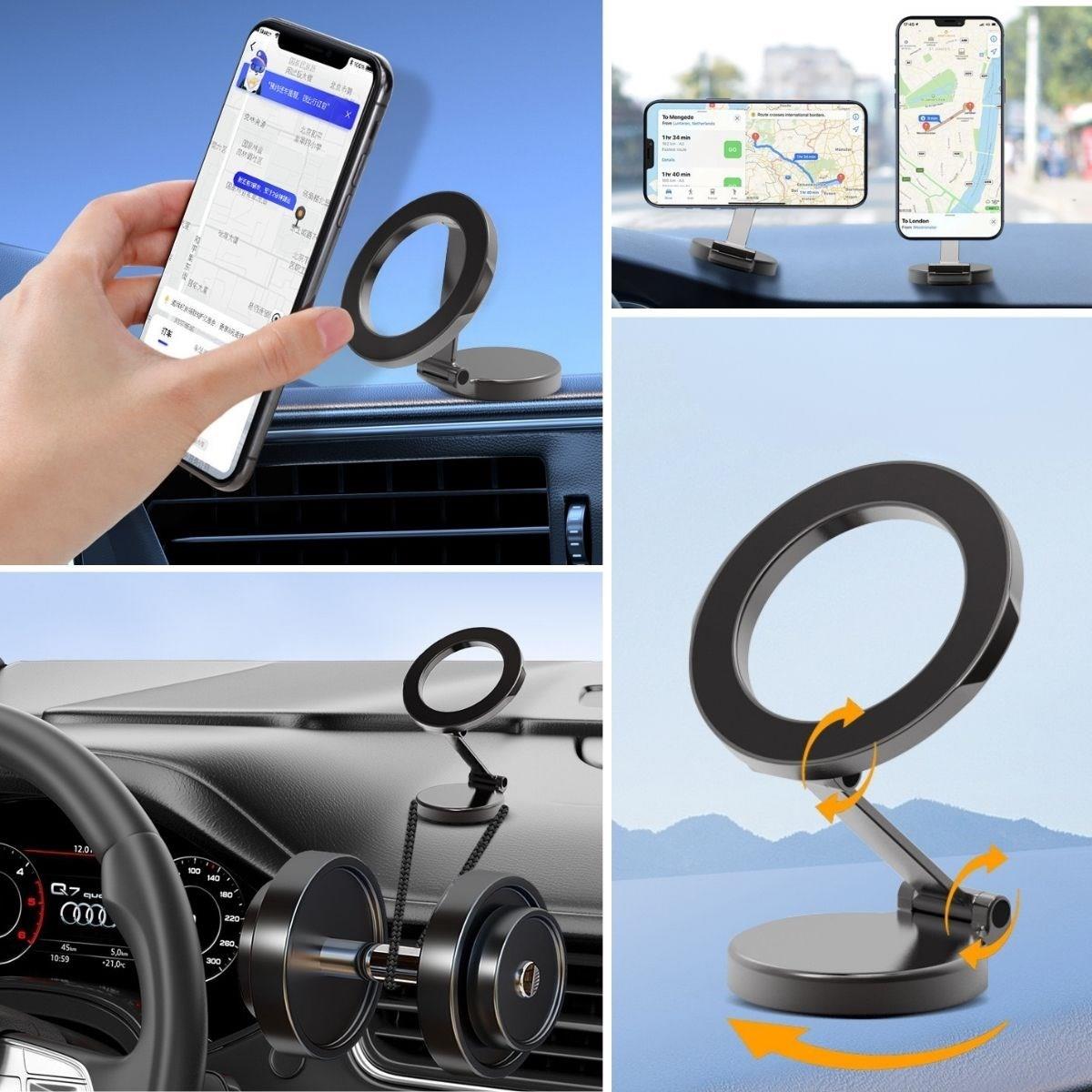 Tüm Telefonlarla Uyumlu Manyetik Araç Telefonu Tutacağı Katlanır 360 Derece Dönen Telefon Standı (5563) #5
