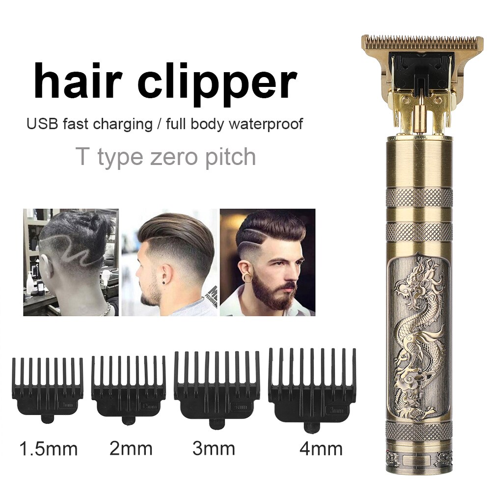 Hair and Beard Trimmer T-2023 Gold Professional Clipper (5563) #3