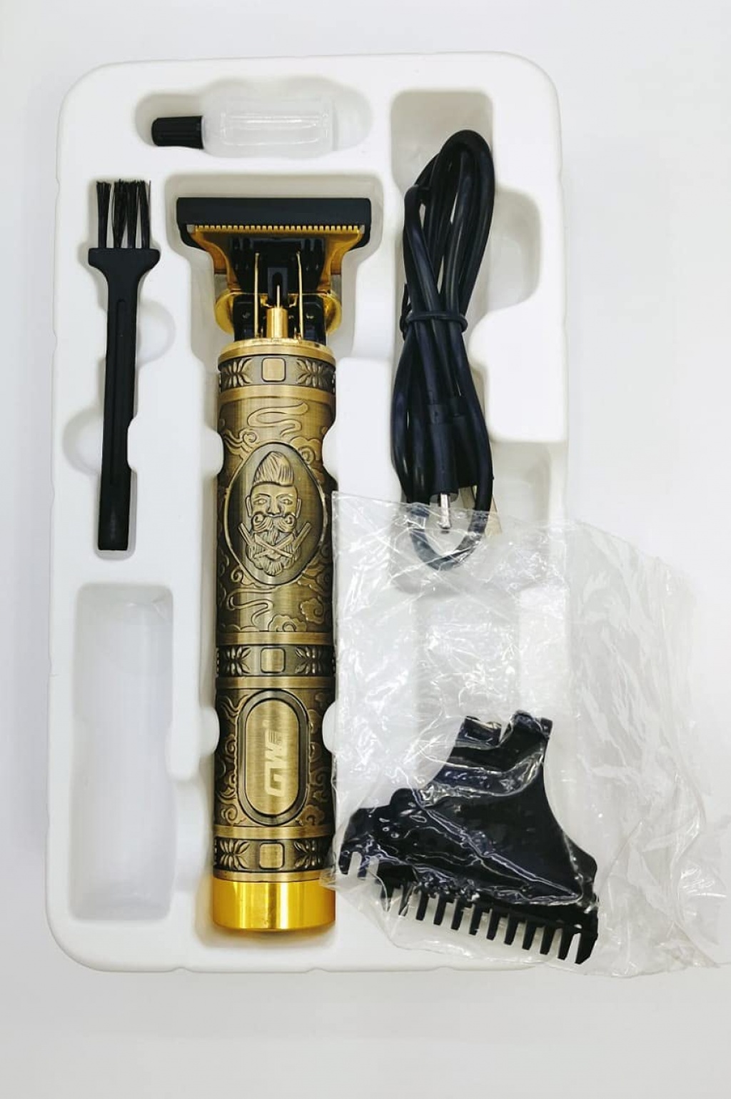 Hair and Beard Trimmer T-2023 Gold Professional Clipper (5563) #5